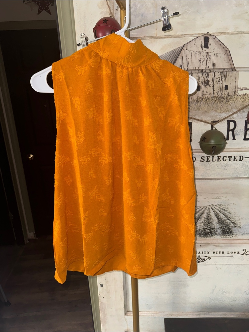 easel Sleeveless Mock Neck Camisole in Bright Orange